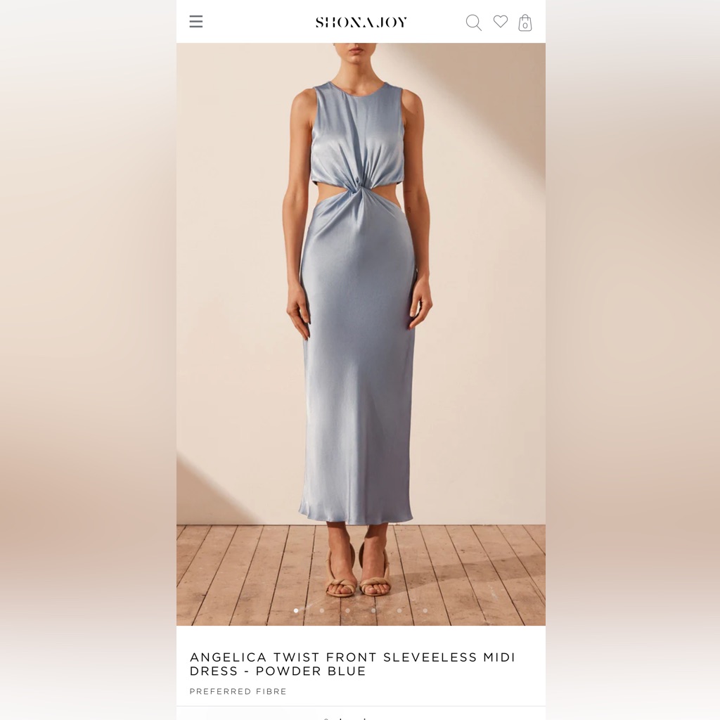 Shona Joy, Giorgia Twist Front Sleveeless Midi Dress - Blue Smoke, Usa Size 4